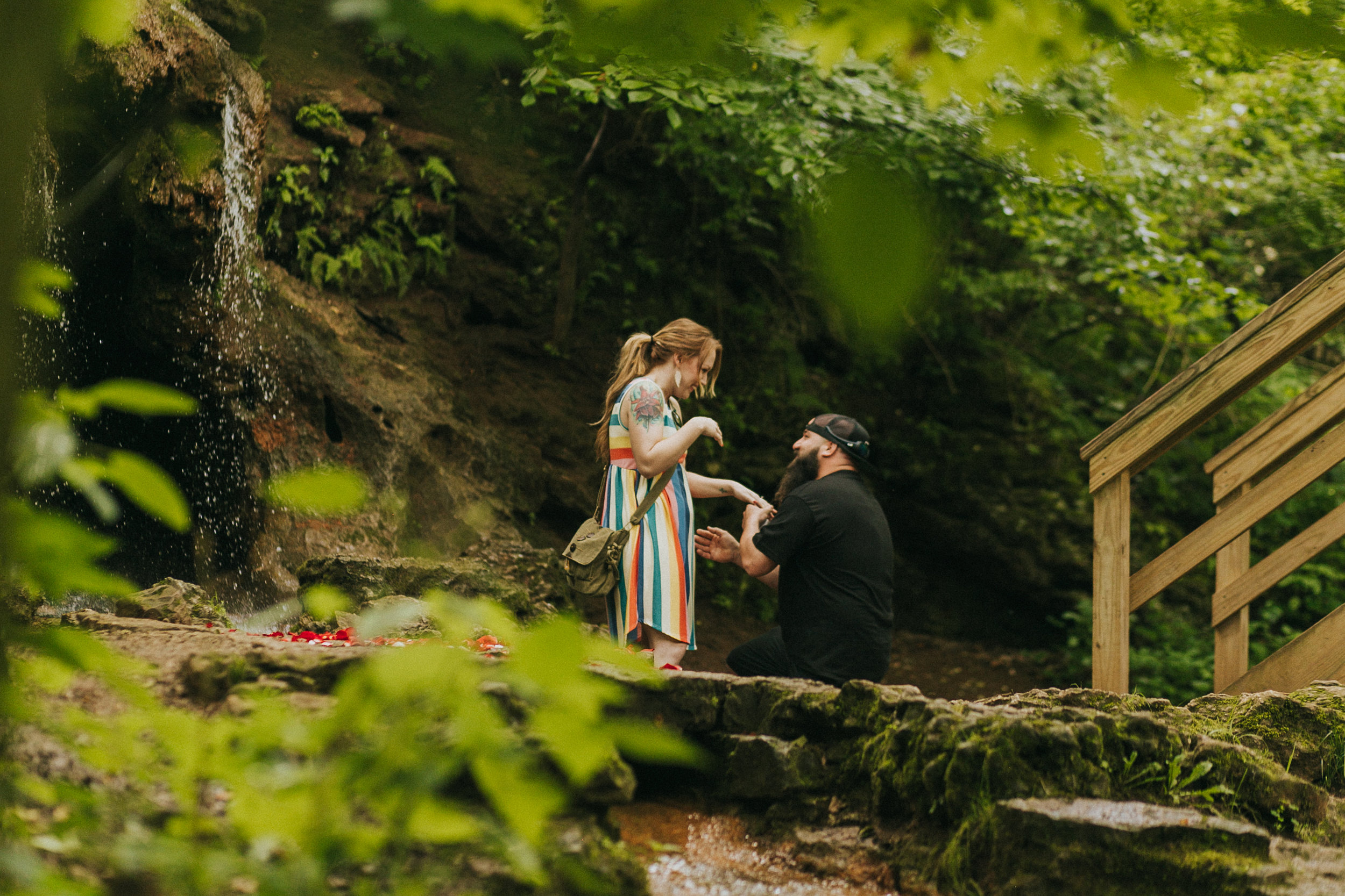 yellow springs proposal at The Grotto in Glen Helen Nature Preserve 