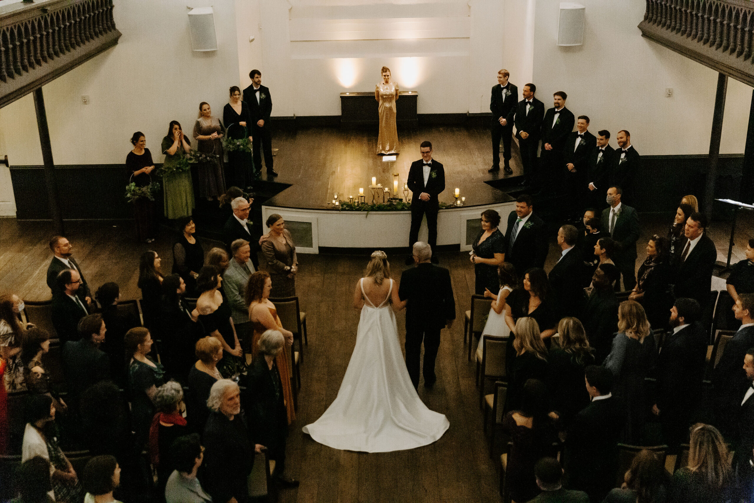 Wedding Ceremony at The Transept in Cincinnati, Ohio. 