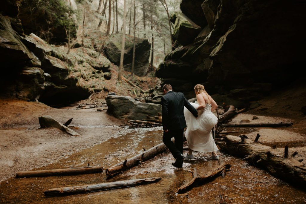 Couple in Hocking Hills Eloping