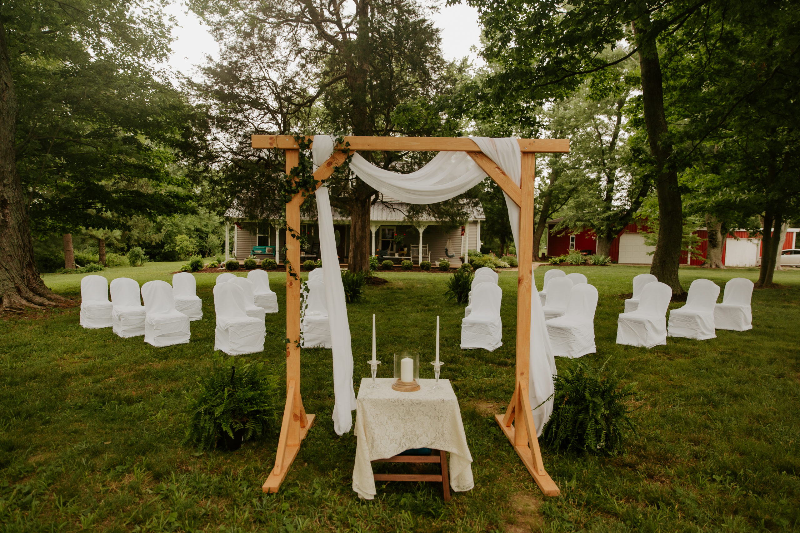 Backyard Wedding Altar