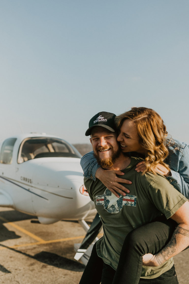 Airplane Engagement Session with Bailey + Sean Engagement