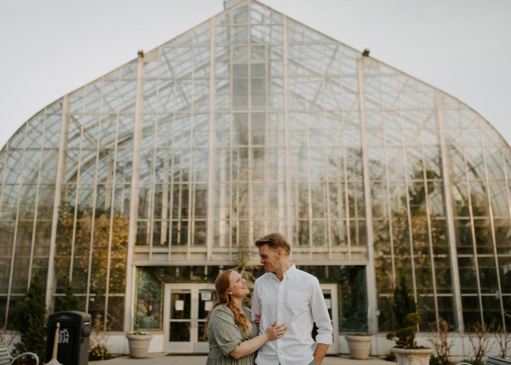 Engaged Couple Photography session at the Krohn Conservatory Wedding Venue in Cincinnati Ohio 