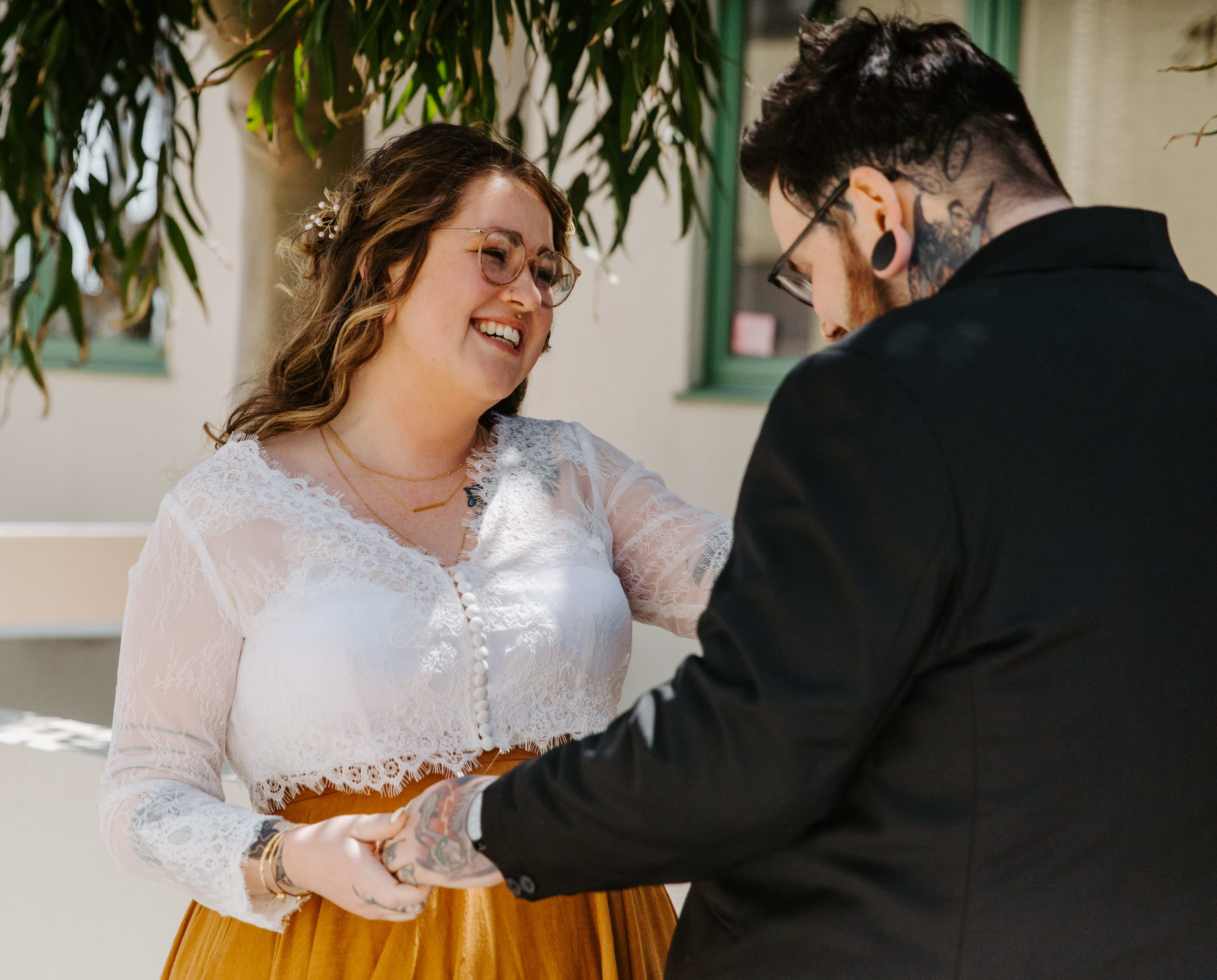 Happy Couple seeing eachother for the first time on their wedding day in San Diego California, Photography by Bare Moments Photography