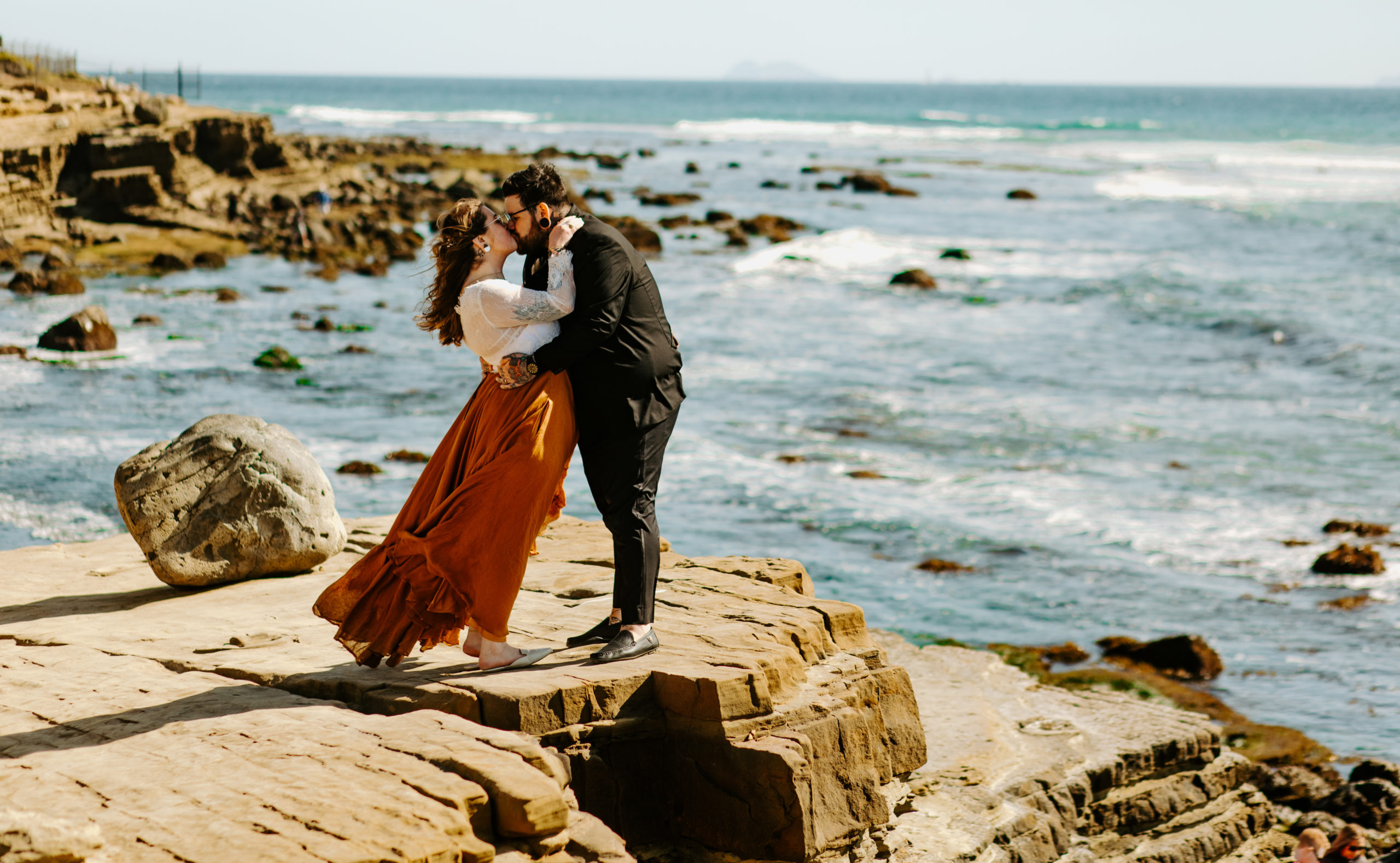 Wedding day photos at Point Loma in San Diego
