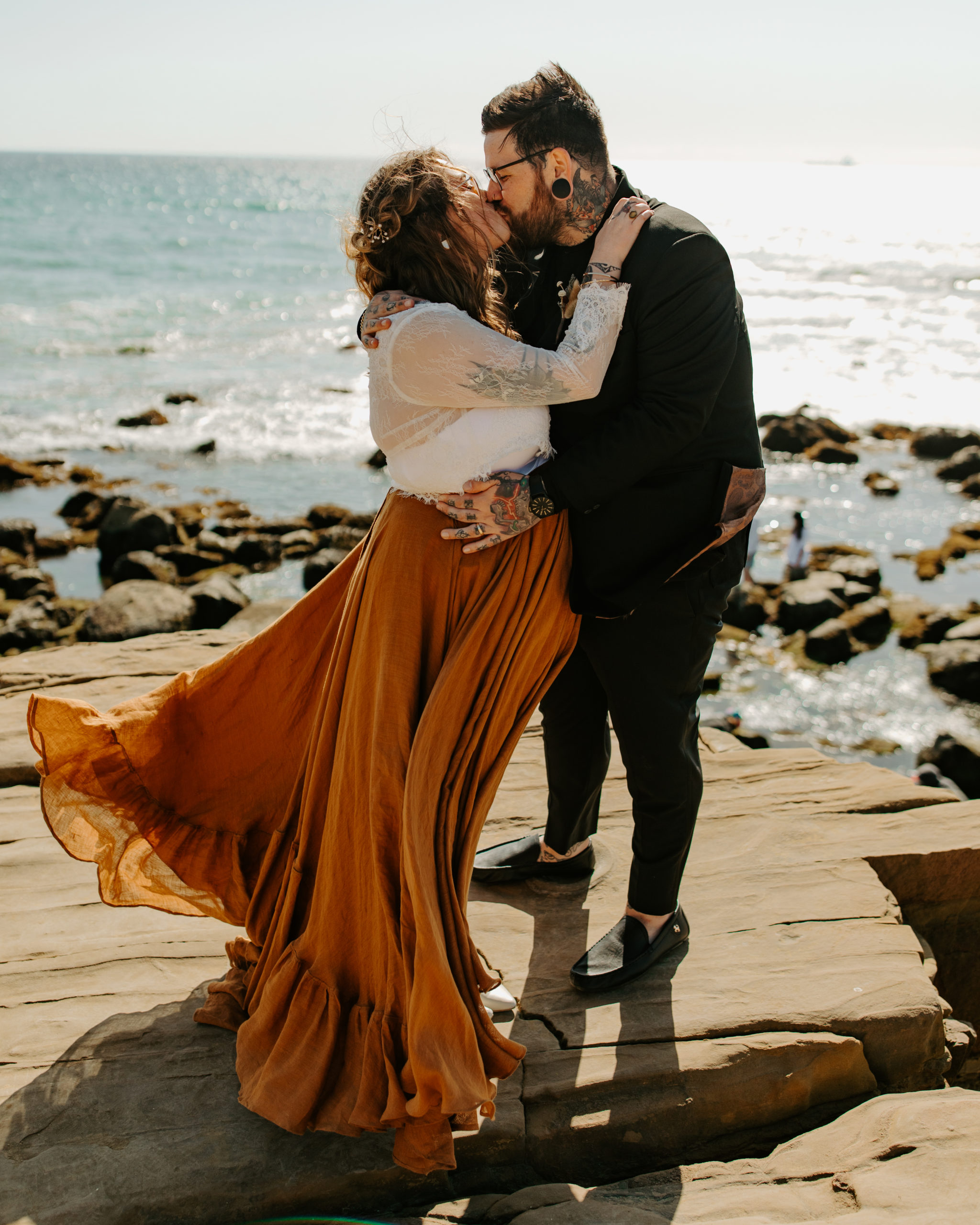 Point Loma Elopement Session in San Diego with Wedding Couple