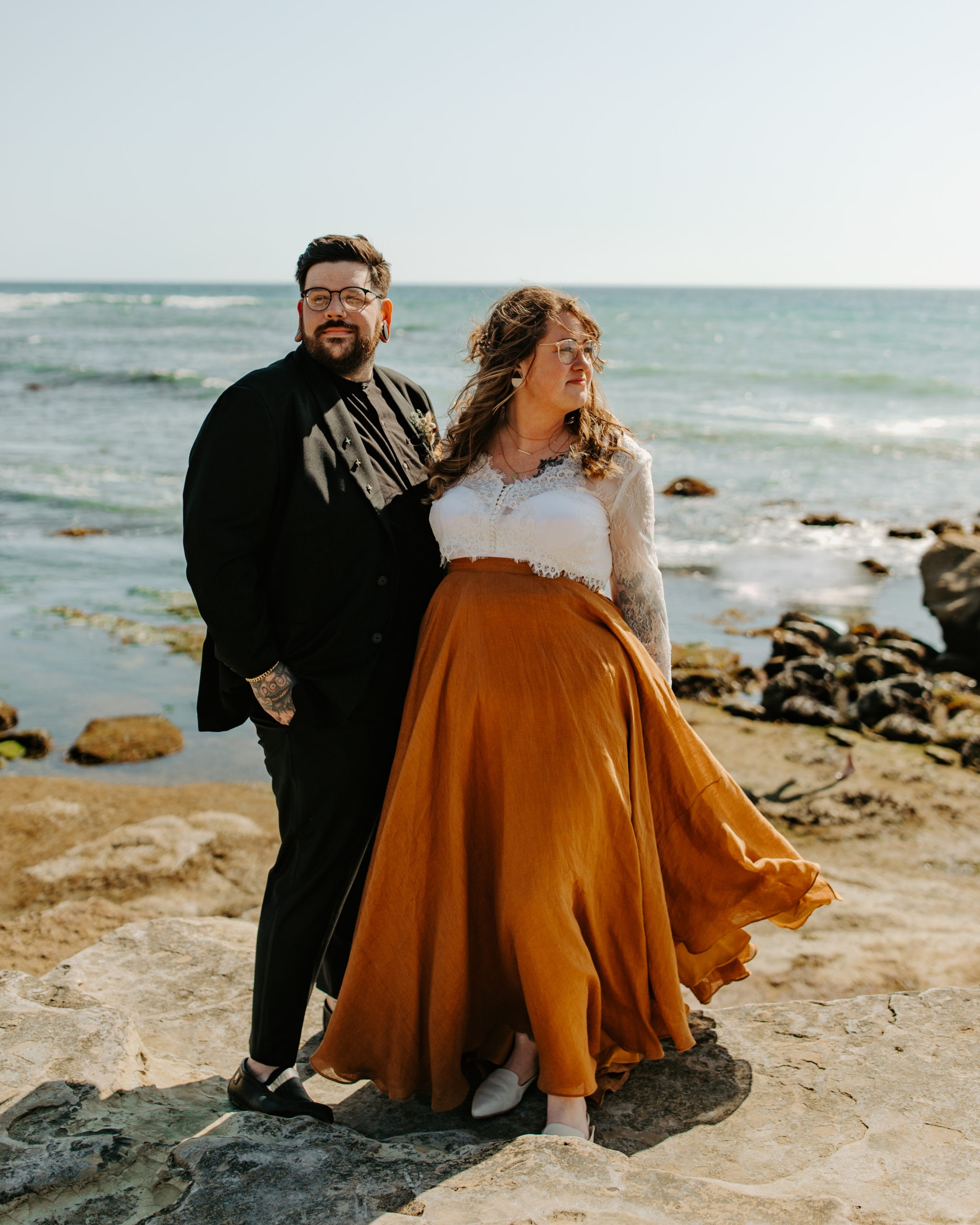 Point Loma Elopement Session in San Diego with Wedding Couple