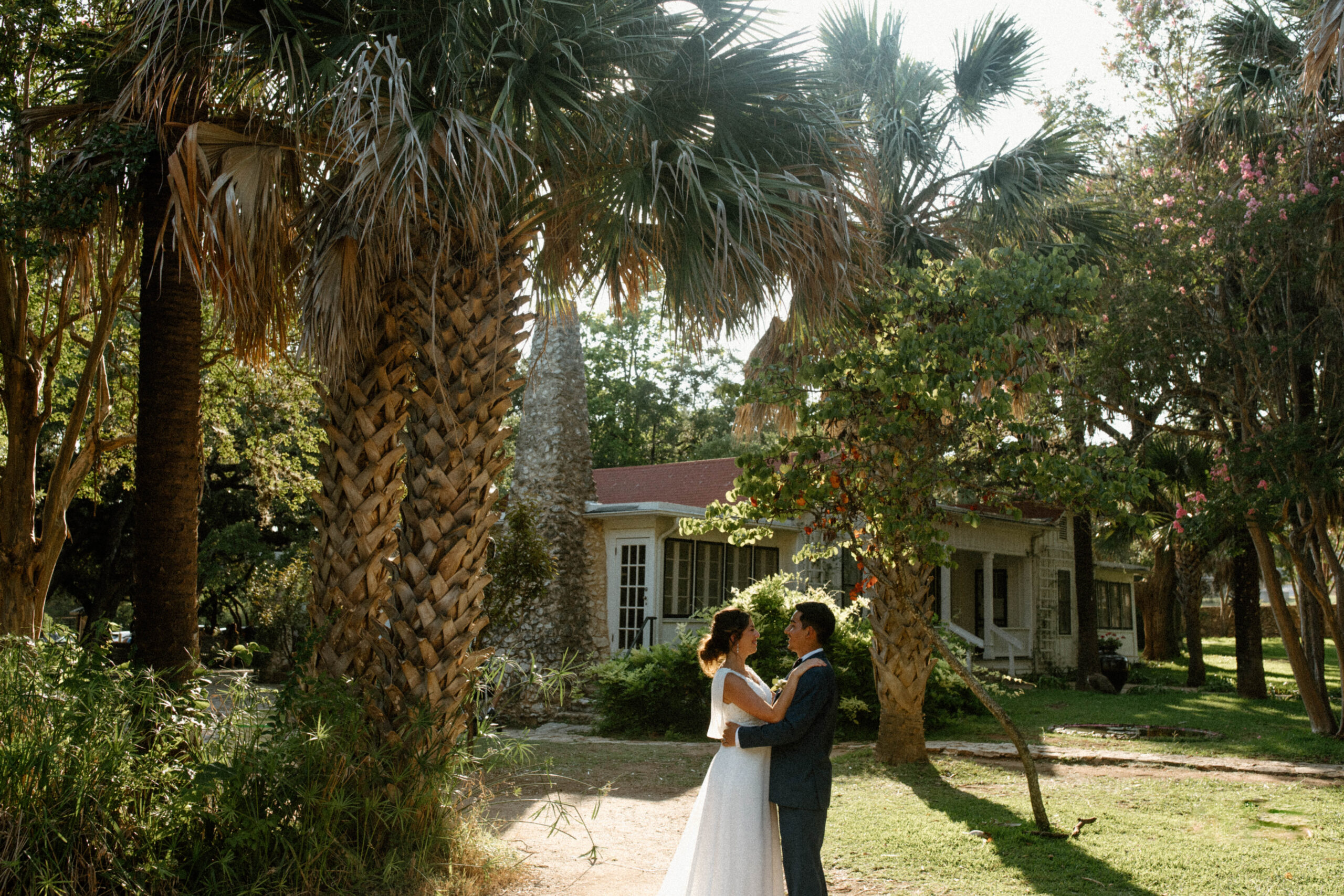 Ana and Abel's Intimate Wedding at Mayfield Gardens in Austin, Texas. 