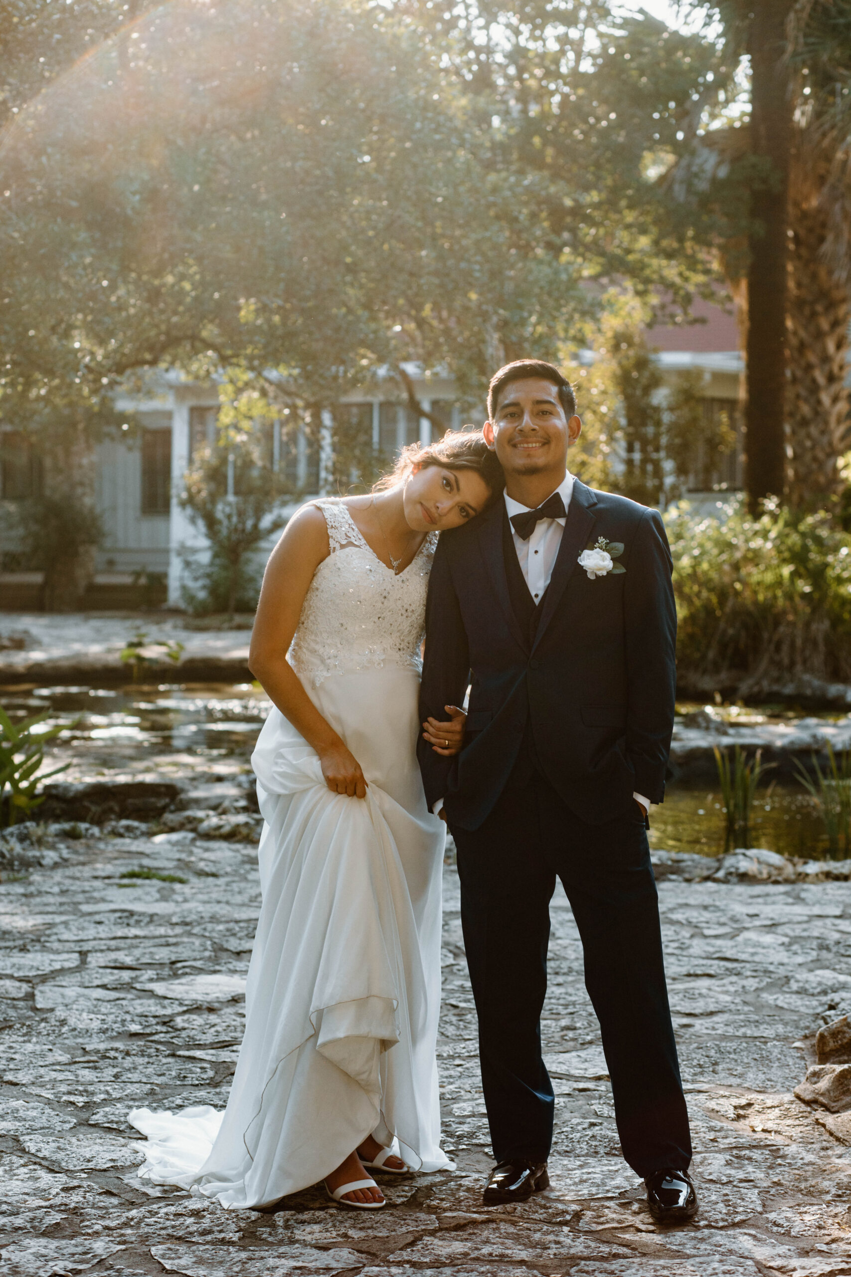 Wedding photograph taken at an intimate Mayfield Garden wedding. Photograph by Bare Moments Photography. Taken during the summer in Austin, Texas. 