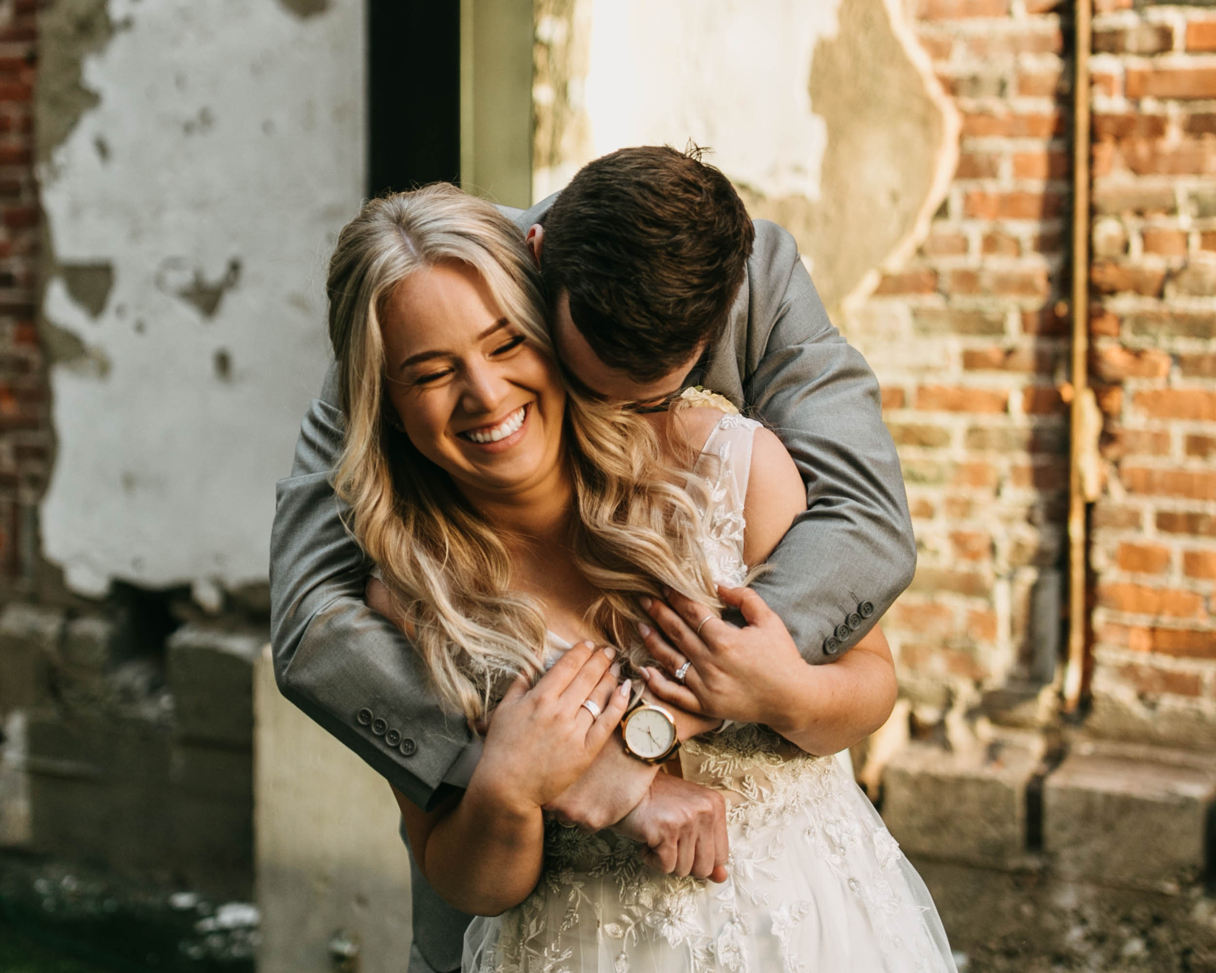 Editorial wedding photographs of a newly married couple at their hotel wedding.